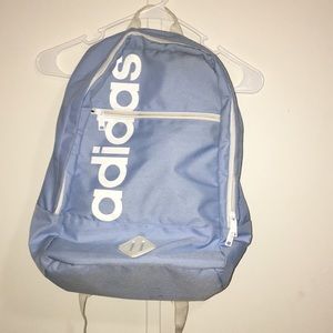 Blue and white adidas backpack